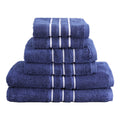 Serene Cotton Bath Towel Set — Navy 6 Piece
