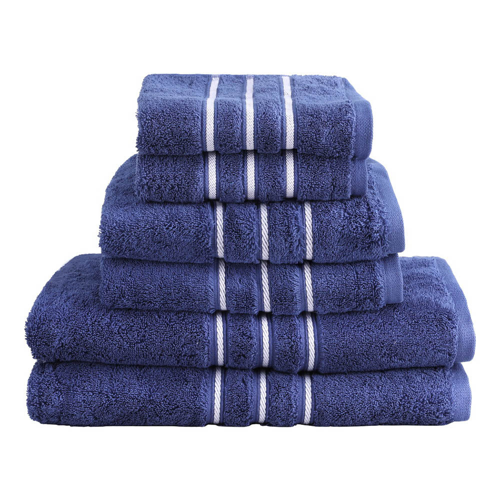 Serene Cotton Bath Towel Set — Navy 6 Piece
