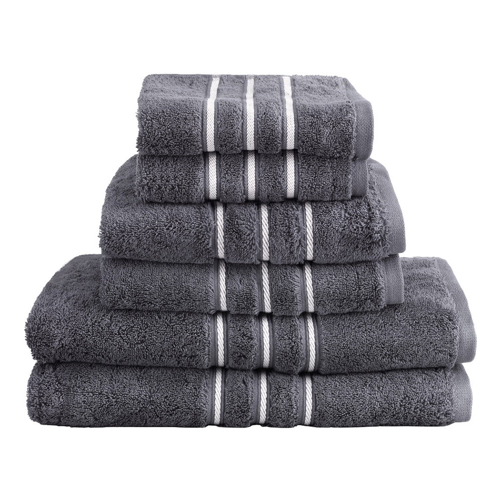 Serene Cotton Bath Towel Set — Grey 6 Piece