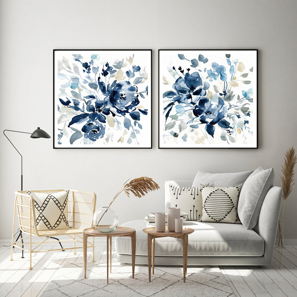 Indigo Garden Canvas Wall Art by Carol Robinson — Set of 2