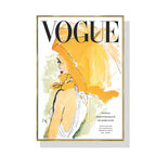 Vogue Girl Canvas Wall Art — Gold Frame