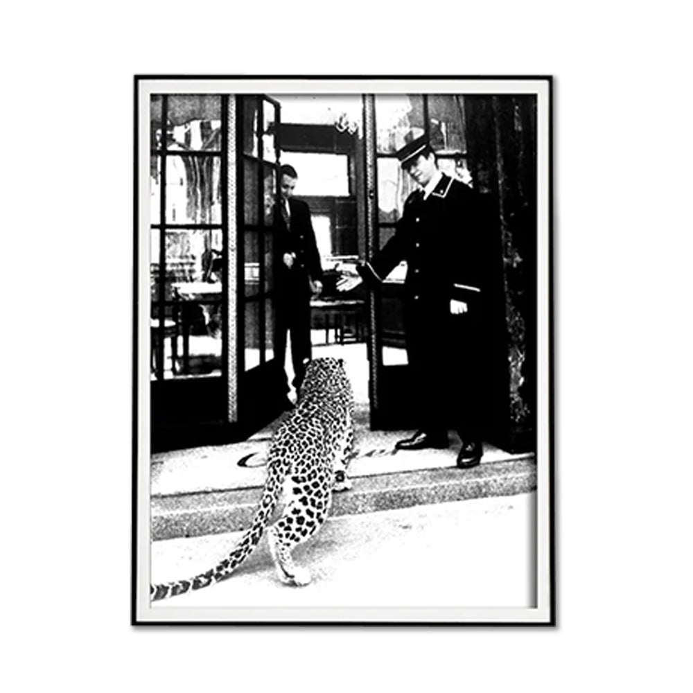 Maison Leopard Canvas Wall Art — Black Frame