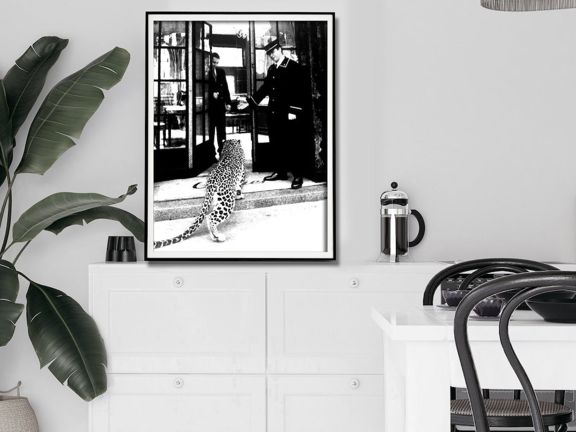 Maison Leopard Canvas Wall Art — Black Frame