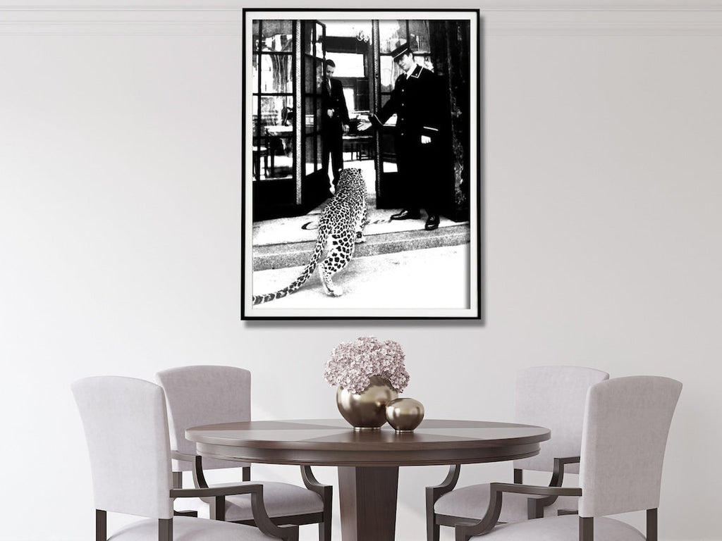 Maison Leopard Canvas Wall Art — Black Frame