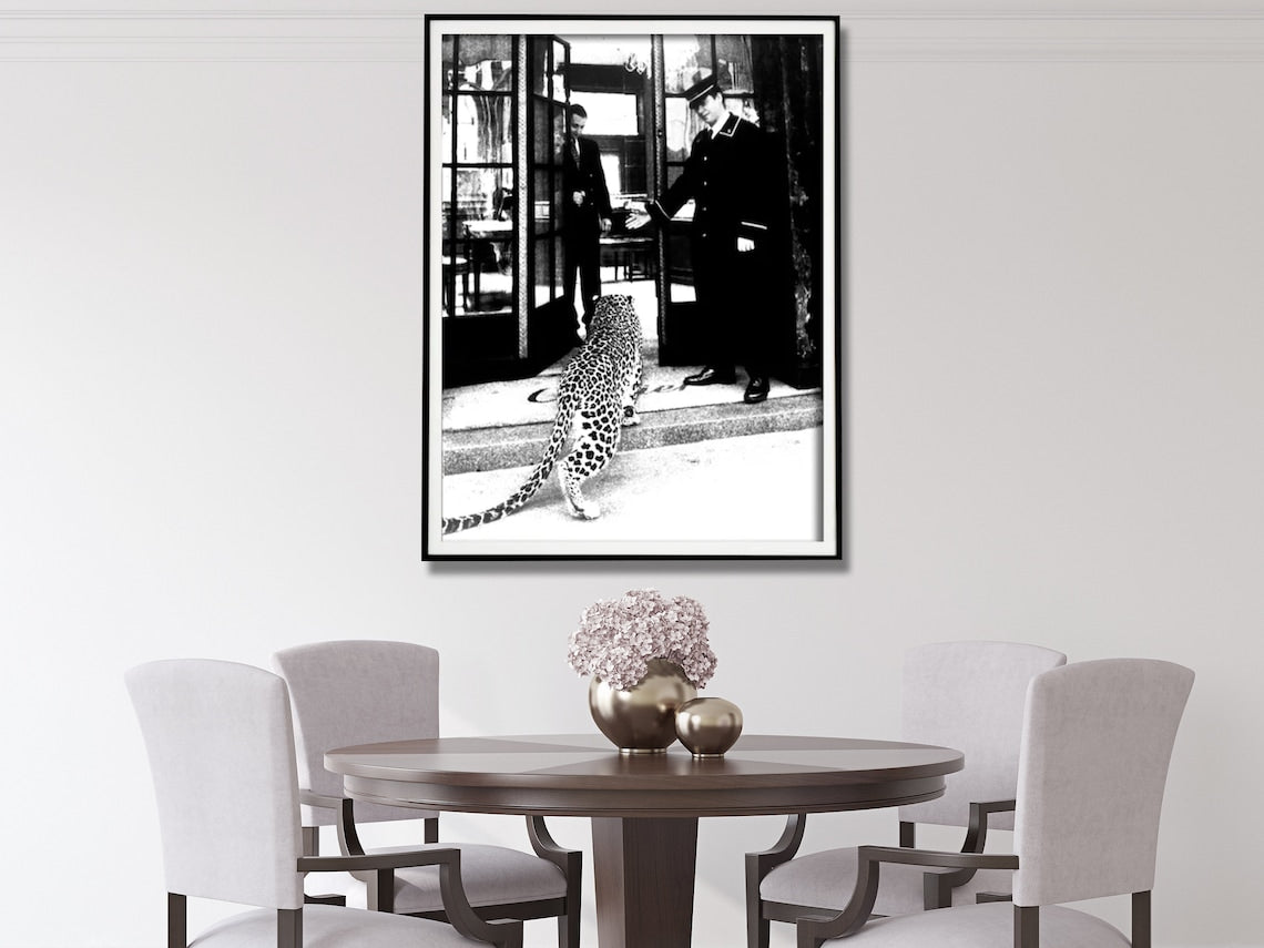 Maison Leopard Canvas Wall Art — Black Frame