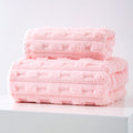 CloudSoft Thickened Coral Fleece Towel Set — Pink 2 Piece